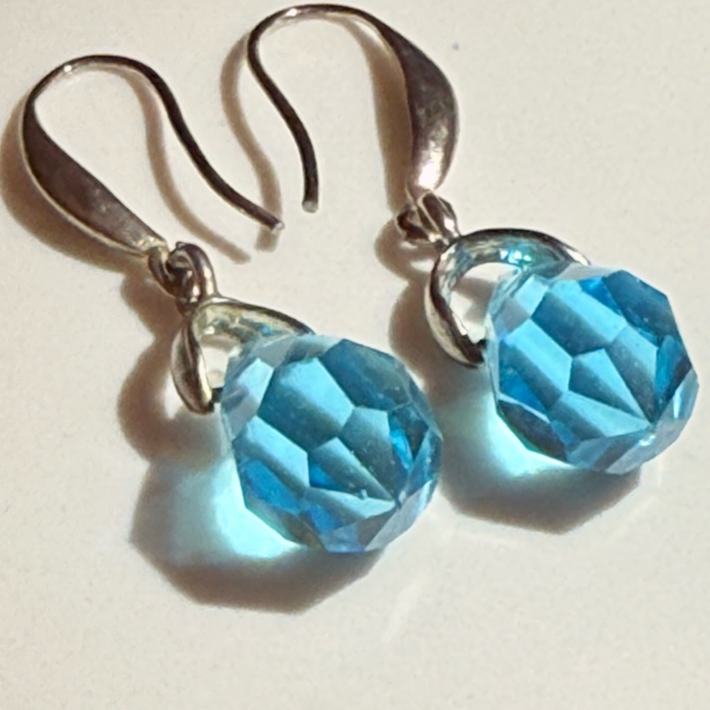 Shimmering Blue Gemstone Earrings